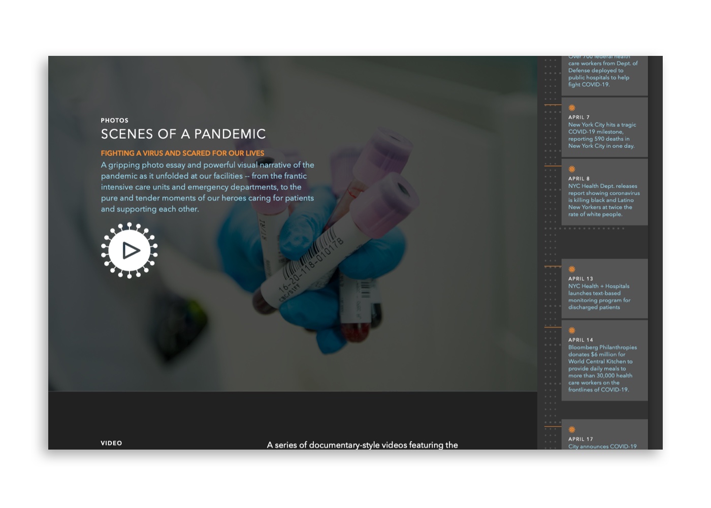 NYC Health Care Heroes landing page