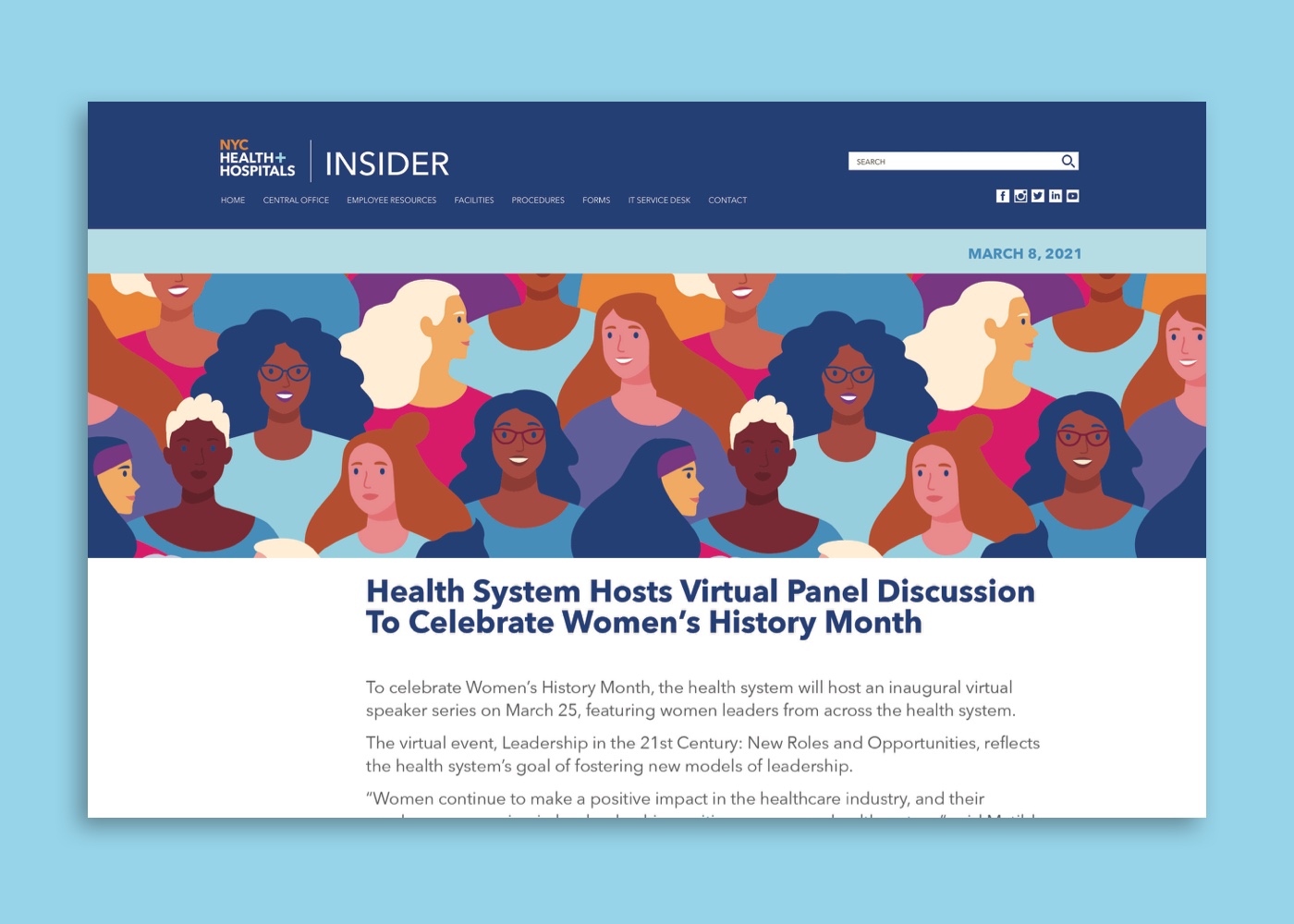 NYC Health + Hospitals Intranet article